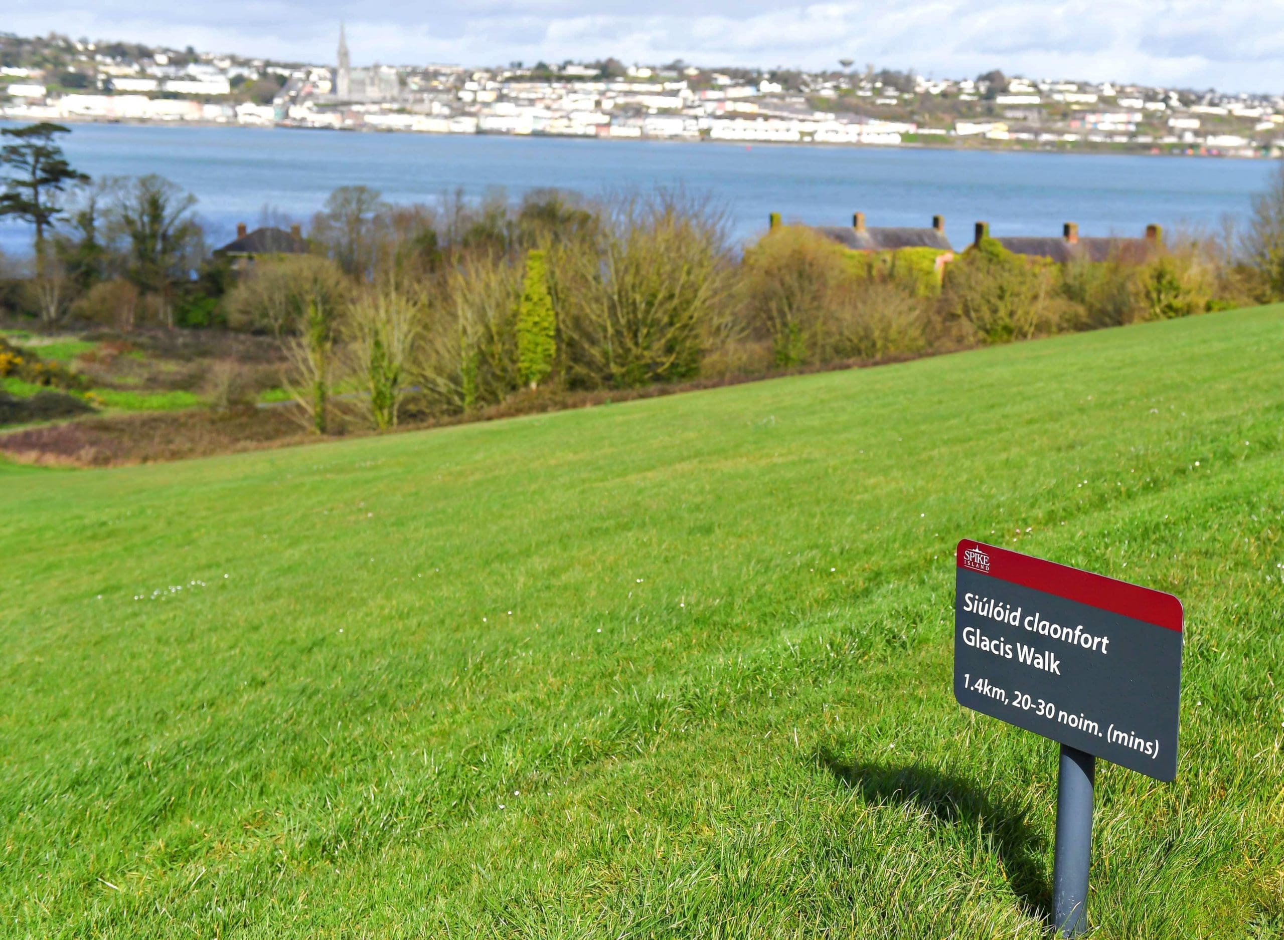 The smooth Glacis slope of Spike Island, an important military feature in the forts design